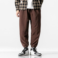 Nowe luźne spodnie do joggingu męskie 2020 nowe modne polarowe jesienne zimowe ciepłe spodnie dresowe męskie proste spodnie Pantalon Hommes 3